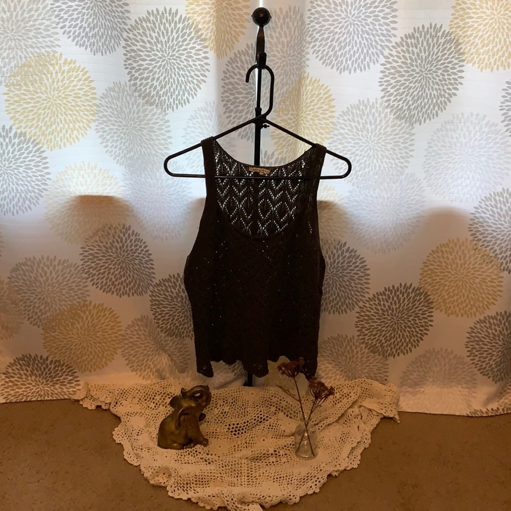 Large Knit Army Green Tank Top